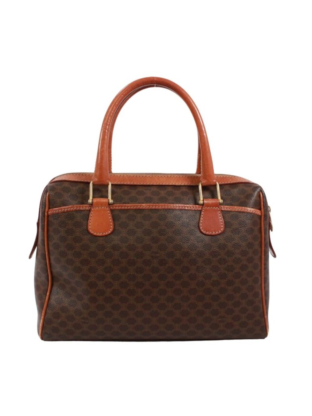 Celine Macadam Leather Brown Handbag Gold - Picture 3 of 15